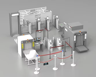 Access gate access control machine automatic door induction door 3d model