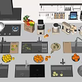 Modern Kitchen Sinks With Different Designs Faucet Fresh Fruits And Appliances