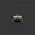 Military Off Road Vehicle With Camouflage Paint Green Canvas Top And Rugged Tires