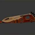 Classic Hand Carved Wooden Stringed Musical Instrument As Home Decor Accessory