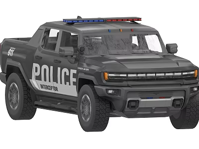Police Pickup Truck With Roof Police Lights And Law Enforcement Exterior Design 3d model