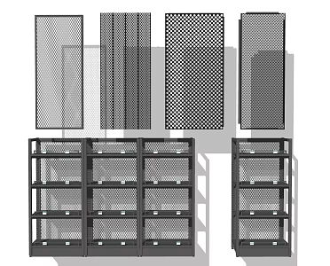 Metal iron mesh combination grid combination 3d model