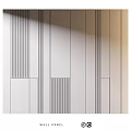 Modern Wall Interior Design With Vertical Stripes And Sleek Panel Details 3d model