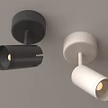 Modern Black and White Downlights and Spotlights with Adjustable Heads and Warm Light