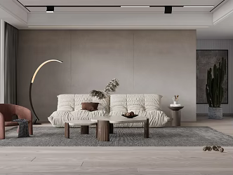 Modern Living Room Living Room Sofa Coffee Table Combination 3d model