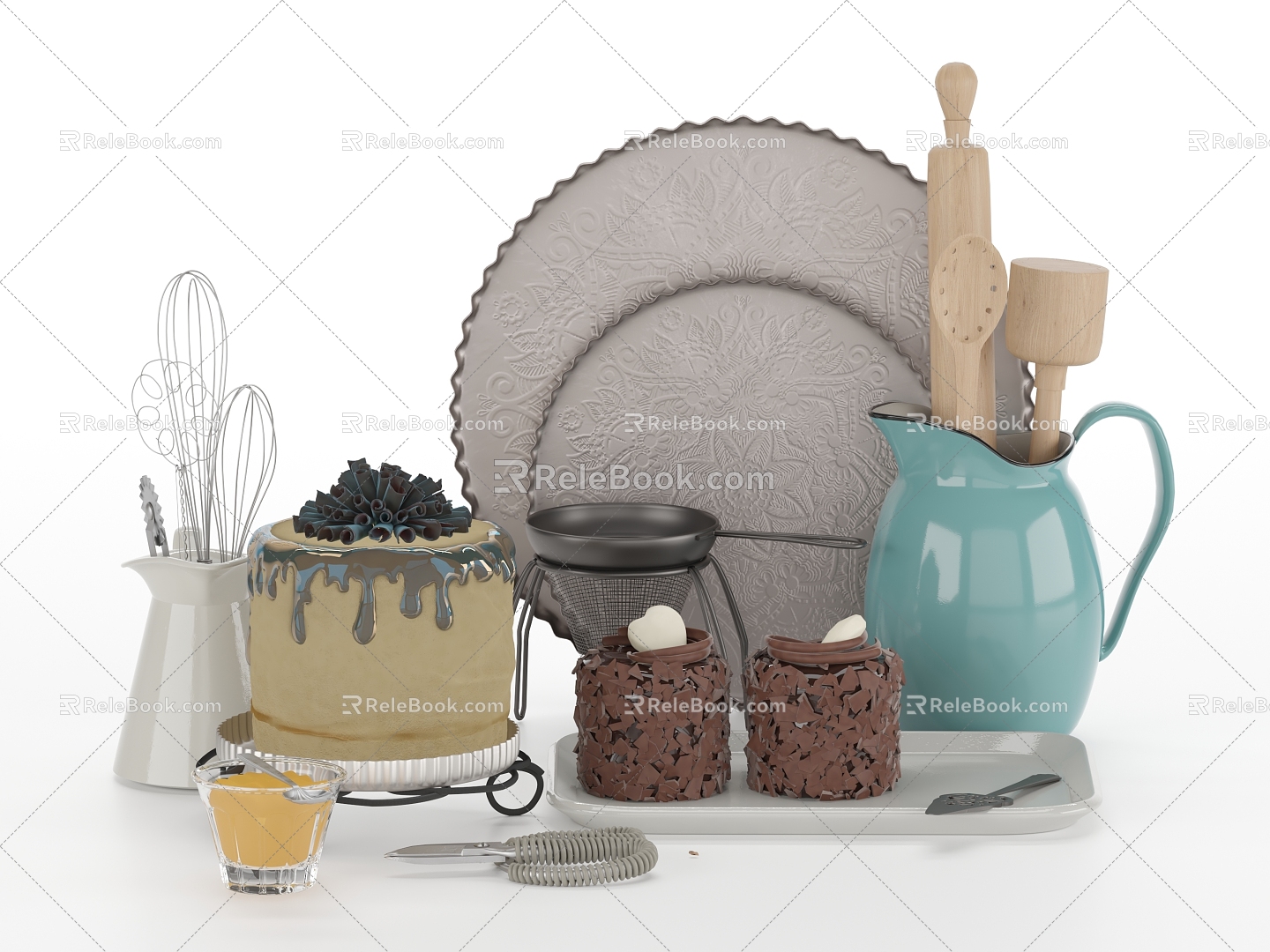 cake dessert kitchen utensils sweet tea pastry cake utensils plate pole model