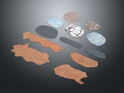Display Of Different Flooring Samples With Diverse Textures And Colors 3d model
