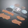 Display Of Different Flooring Samples With Diverse Textures And Colors 3d model