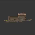 Modern 3D Model of Ancient Stone Ruins Featuring Steps and Vegetation