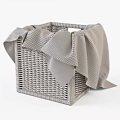 Woven Storage Baskets in Natural White Black for Home Organizing with Books and Fabrics