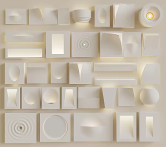 Modern gypsum wall lamp embedded gypsum lamp 3d model