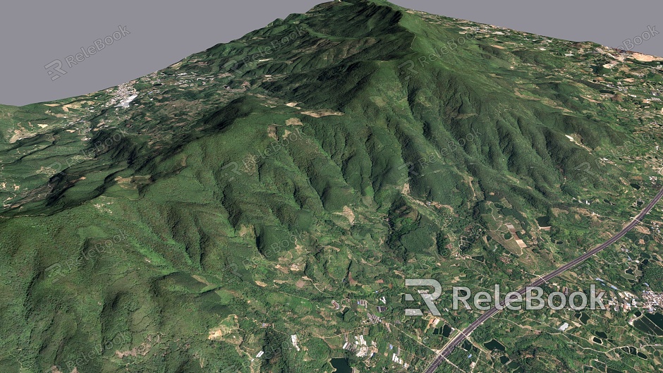 Map Geoform Terrain Mountain Landscape Dashan Reservoir Water System model