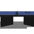 Table Tennis Table as Sports Equipment with Blue Tabletop Black Legs Net Paddles and Balls