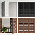 Modern medieval shutter shutter folding window sliding window 3d model