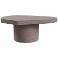 Light Purple Side Table With Irregular Top And Cylindrical Textured Base