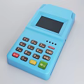 Business Equipment Blue POS Machine with Digital Keypad Screen and Function Buttons