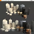 Stylish Candle Lamps In White Black Gray With Various Designs And Labels