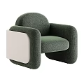 Green Upholstered Single Sofa With White Accent Panel And Modern Design