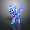 Blue Magical Pony Character With Unicorn Horn And Wings Decoration
