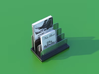 Black Multi Layer File Rack Organizing Magazines And Books For Home Use 3d model