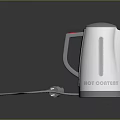 Modern White Electric Kettle with Silver Handle and Lid for Daily Home Use