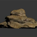 Natural Wooden Stone Material with Rough Yellowish Brown Texture in Stacked Form