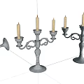 Vintage Metal Multi Branch Candle Lamp With Ornate Design And Classic Style