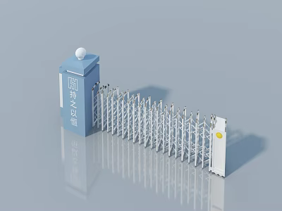 Durable Secure Modern Silver Metal Swing Door For Government Office Entrance 3d model