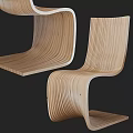 Modern Dining Table Set With Curved Chairs And Glass Top Wooden Structure