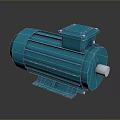 Blue Electric Motor Featuring Cylindrical Housing Stable Base And End Cap Design 3d model