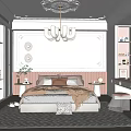 Light Luxury Kids Room Interior With Soft Bedding Desk And Plush Rug