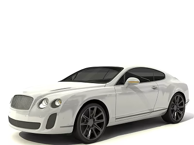 White Bentley Two Door Sports Car With Black Wheels And Luxury Exterior 3d model