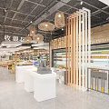 Bright Modern Supermarket Department Store Interior Design With Checkout Counters And Neat Commodity Display Shelves