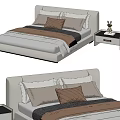Double bedside table lamp bed pillow cushion 3d model