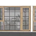 Modern casement window door joint window lattice window aluminum wood window inner opening and inner inverted window broken bridge aluminum window door and window 3d model
