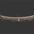 Traditional Handcrafted Wicker Boat With Wooden Paddle And Support Stand