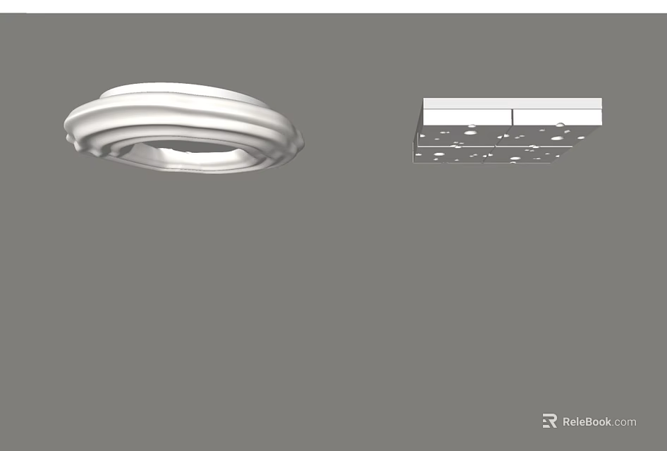 Sleek Modern Ceiling Light Fixture With Round White Design And LED Panel Lighting 3d model
