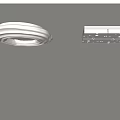 Sleek Modern Ceiling Light Fixture With Round White Design And LED Panel Lighting 3d model