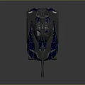 Futuristic Military Tank Featuring Blue Neon Lights And Armored Track Structure