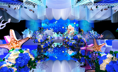 Modern Wedding Scene Ocean Theme Wedding High End Wedding 3d model