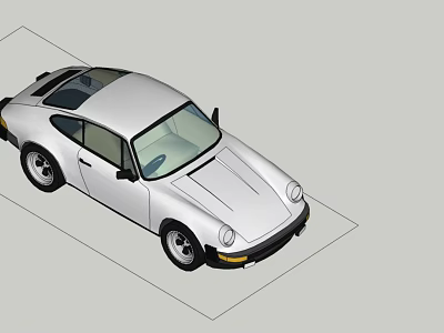 White Classic Sports Car With Sleek Body And Vintage Styling Features 3d model