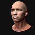 Detailed Realistic Bald Male Game and Movie Character 3D Render Portrait