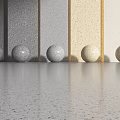 Textured Floor With Balls And Colored Panels