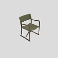 Light Green Outdoor Chairs With Wooden Frame And Canvas Seat Cross Leg Design