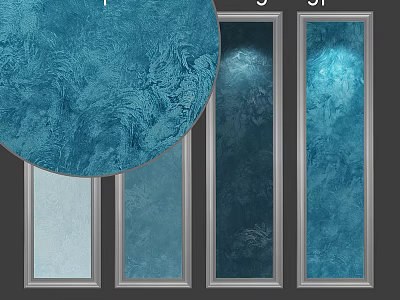Blue Textured Panel Components With Gray Frames And Various Shades 3d model
