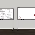 Public Facility Whiteboards on Wheeled Stands Left with Mathematical Formulas Right with Markers
