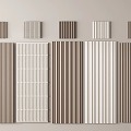 Modern wall panel Great wall panel Grille panel Wood veneer Line background wall Wave board 3d model