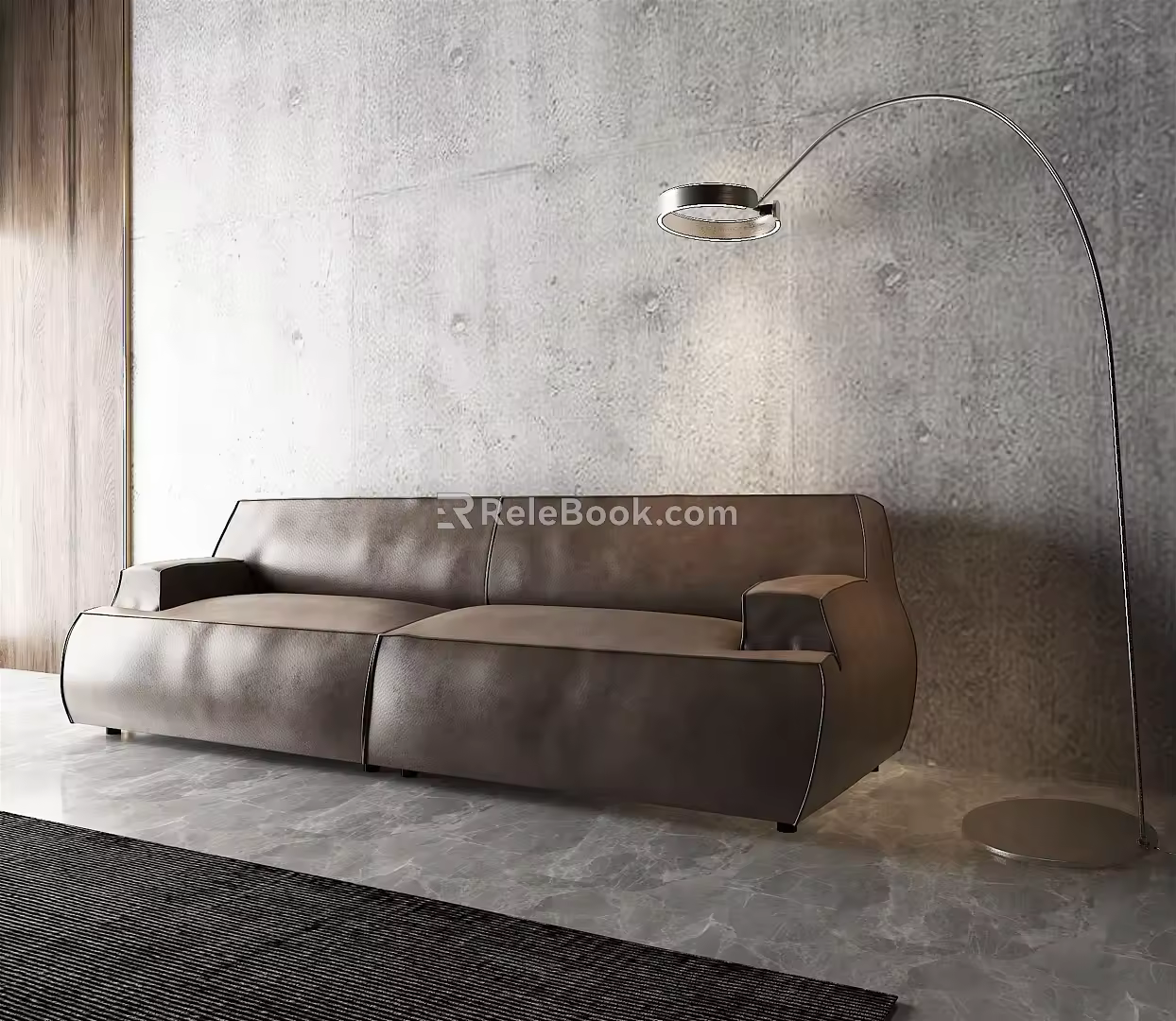 Modern Double Sofa Italian Simple Sofa 3d model