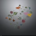 Colorful Garden Plants With Various Greenery And Flower Species In Arrangement