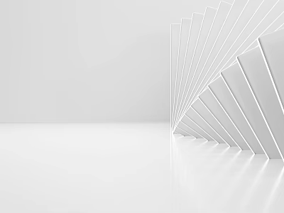 Minimalist White Background Wall With Geometric Pattern Design In Interior Space 3d model